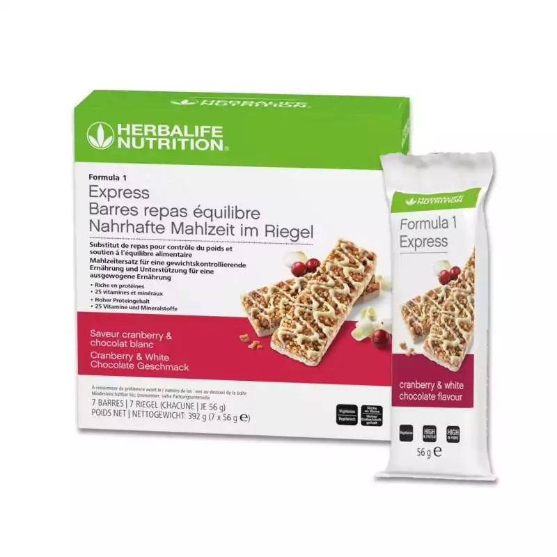 Herbalife Formula 1 Riegel Cranberry White Chocolate 7x56g